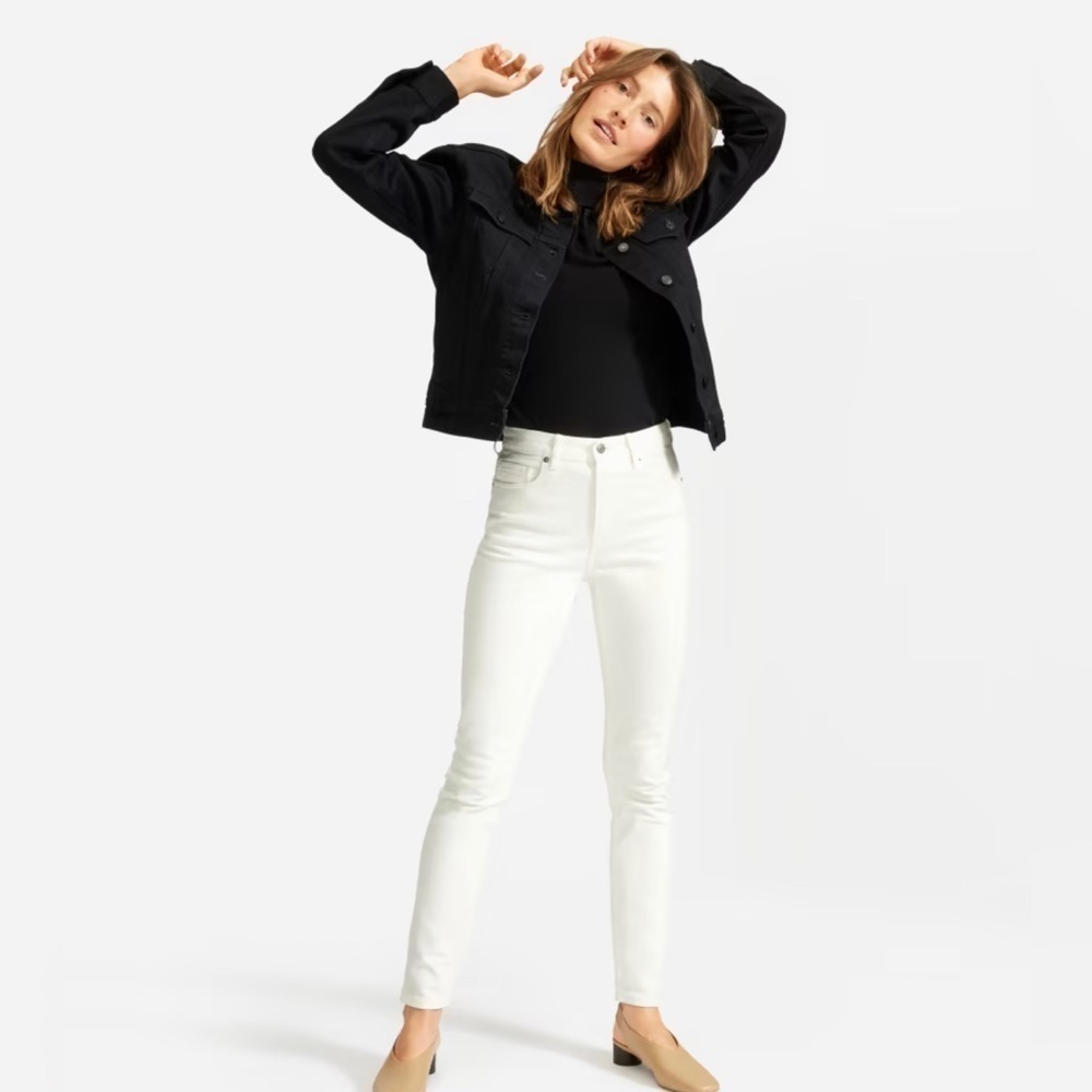 NWT Everlane High Rise Skinny Ankle Jean SZ 29 Bone
